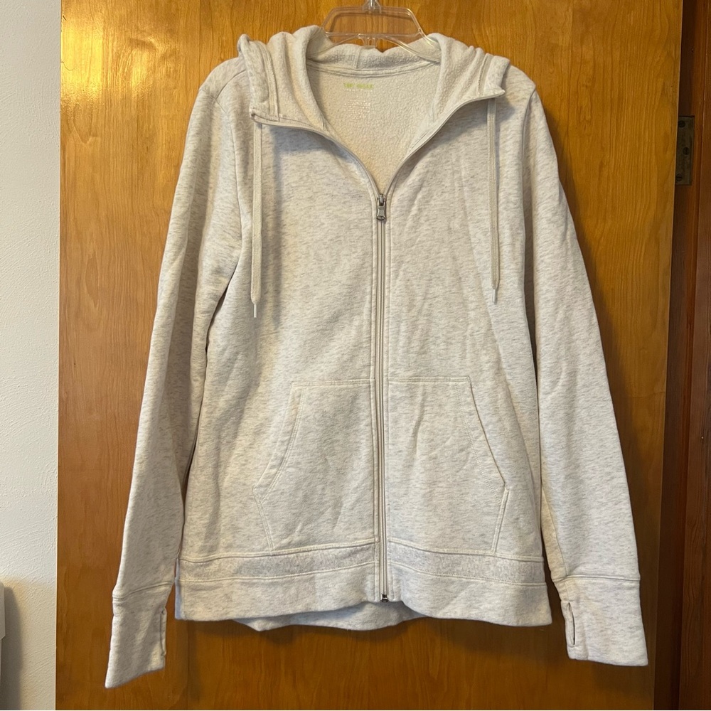 Tek Gear Off White Zip-Up Sweater Size S